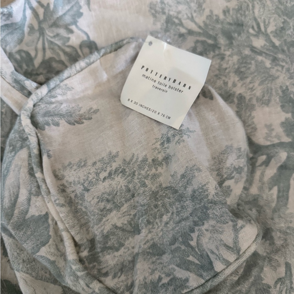 Pottery Barn ~Porcelain Blue Matine Toile~ Bolster Pillow Cover